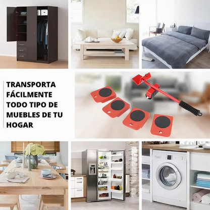 Kit Elevador + Ruedas para Muebles +300KG